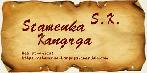 Stamenka Kangrga vizit kartica